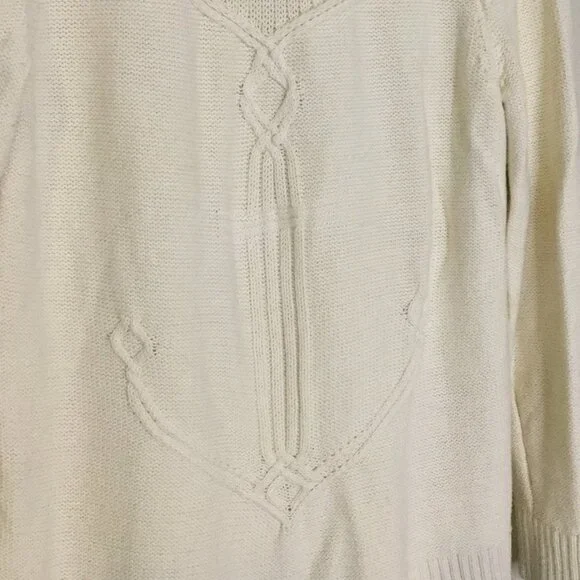 Talbots Ivory Nautical Cotton Knit Sweater - Picture 4 of 8